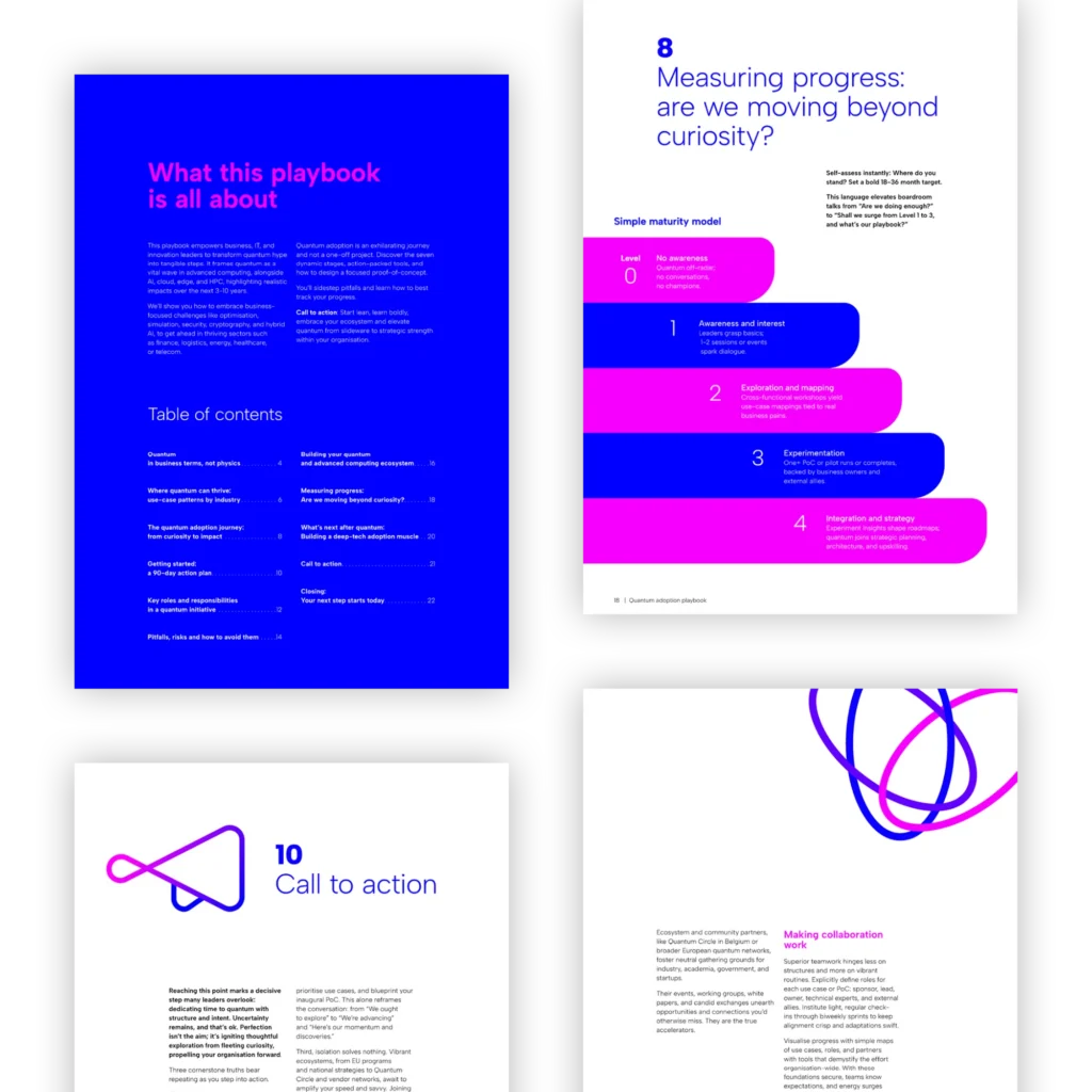 Pagina's uit het adoptieplaybook van Quantum Circle.